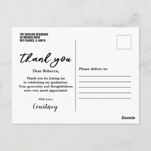 Moderne Afstuderen met briefing Foto Briefkaart (Achterkant)