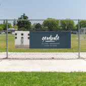 Moderne afstuderen met foto-inkend blauw elegant spandoek (Insitu)