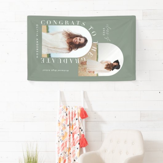 Moderne afstuderen met twee fotoboogstralen spandoek (Insitu)
