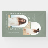 Moderne afstuderen met twee fotoboogstralen spandoek (Horizontaal)