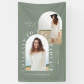 Moderne afstuderen met twee fotoboogstralen spandoek (Verticaal)