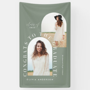 Moderne afstuderen met twee fotoboogstralen spandoek