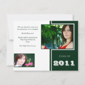 Moderne Afstuderen met witte en groene quad Aankondiging (Voorkant)