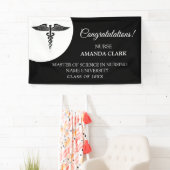 Moderne Afstuderen met witte en zwarte caduceus zu Spandoek (Insitu)