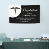 Moderne Afstuderen met witte en zwarte caduceus zu Spandoek (Beurs)