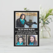Moderne Afstuderen met zwarte en witte drie foto's Kaart (Staand voorkant)