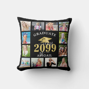Moderne Afstuderen Metallic Gold Pet 12 Foto Kussen
