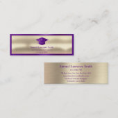 Moderne, Afstuderen naamklasse Invoegen Paars Gold Mini Visitekaartje (Voorkant / Achterkant)