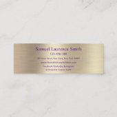 Moderne, Afstuderen naamklasse Invoegen Paars Gold Mini Visitekaartje (Achterkant)