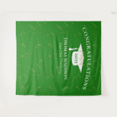 Moderne Afstuderen Nep-confetti Groen/Wit Wandkleed (Voorkant (horizontaal))