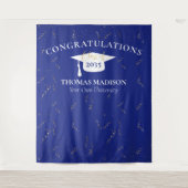 Moderne Afstuderen Nepconfetti Blauw/Wit Wandkleed (Voorkant)