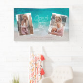 Moderne afstuderen oceaanstrand met meerdere foto' spandoek (Insitu)