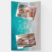 Moderne afstuderen oceaanstrand met meerdere foto' spandoek (Verticaal)