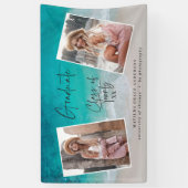 Moderne afstuderen oceaanstrand met meerdere foto' spandoek (Verticaal)