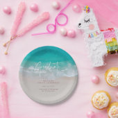 Moderne afstuderen oceaanstrand script modern papieren bordje (Feest)