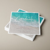 Moderne afstuderen oceaanstrandscript modern napki servet