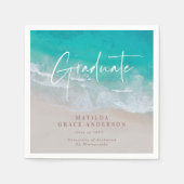 Moderne afstuderen oceaanstrandscript modern napki servet (Voorkant)