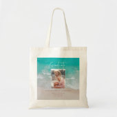 Moderne afstuderen-oceaanstrandscript tote bag (Voorkant)