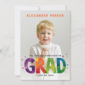 Moderne Afstuderen Oranje Foto Portret Waterverf Aankondiging (Voorkant)