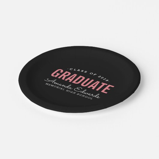 Moderne Afstuderen persoonlijke graduatiepartij Papieren Bordje (Gekanteld)