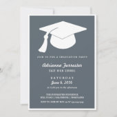 Moderne Afstuderen Pet Blue Graduation Party Kaart (Voorkant)