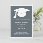 Moderne Afstuderen Pet Blue Graduation Party Kaart (Staand voorkant)