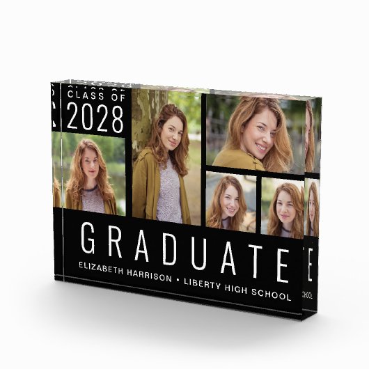 Moderne Afstuderen Photo Collage Black Fotoblokken (Rechts)