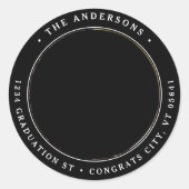 Moderne Afstuderen Photo Round Return-adres Ronde Sticker (Voorkant)
