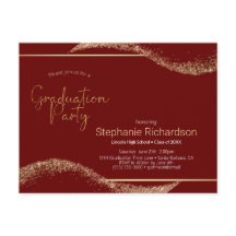 Moderne Afstuderen Red Gold Glitter