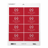 Moderne Afstuderen Return Address Cardinaal Red Etiket (Full Sheet)