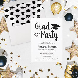 Moderne Afstuderen Script Afstudeerder Party Kaart