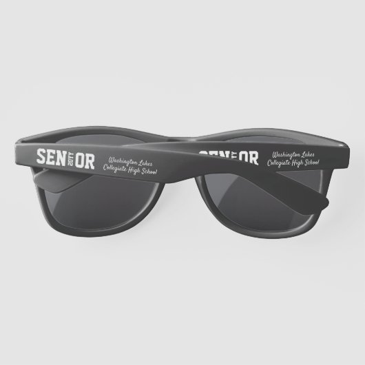 Moderne Afstuderen senior blok letter persoonlijk Zonnebrillen (Achterkant)