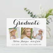 Moderne Afstuderen sparen de Datum Afstuderen 3 Fo Aankondiging (Staand voorkant)