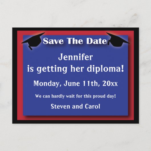 Moderne Afstuderen sparen de Kaart van de Datum (Voorkant)
