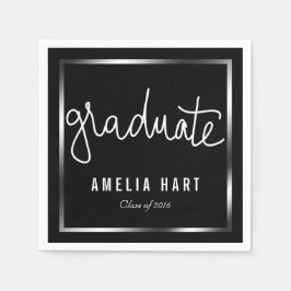 Moderne Afstuderen typografie Chic Black Servet