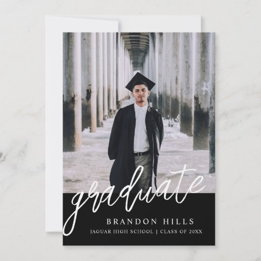 Moderne Afstuderen Uitnodiging 2025, Afstuderen (Voorkant)