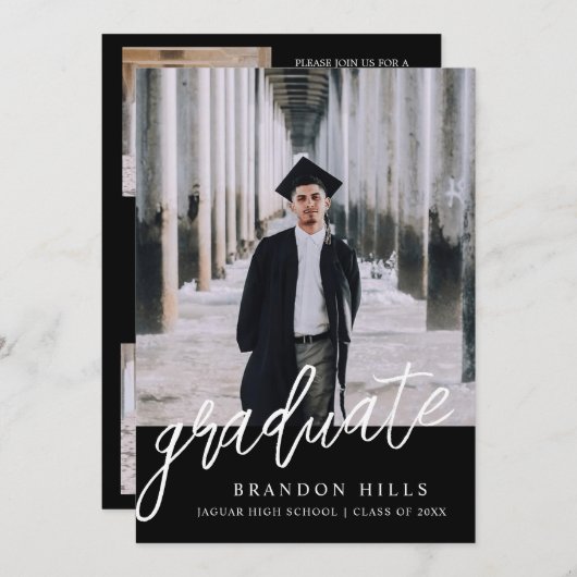 Moderne Afstuderen Uitnodiging 2025, Afstuderen (Voorkant / Achterkant)