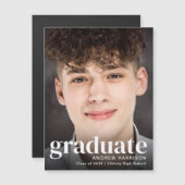 Moderne Afstuderen van de Foto Magnetische Aankond Uitnodiging (Voorkant / Achterkant)