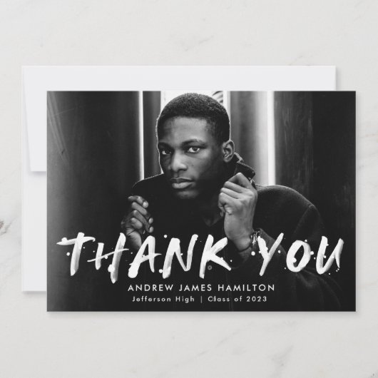 Moderne Afstuderen van de Foto van de Foto van de Bedankkaart (Voorkant)