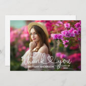 Moderne Afstuderen van de Foto van het Hart van he Bedankkaart (Voorkant / Achterkant)