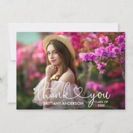 Moderne Afstuderen van de Foto van het Hart van he Bedankkaart