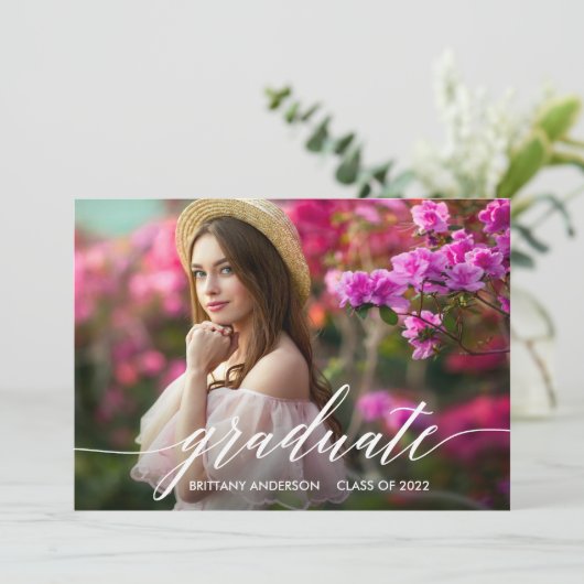 Moderne Afstuderen van de Foto van het Manuscript  Aankondiging (Staand voorkant)