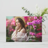 Moderne Afstuderen van de Foto van het Manuscript  Bedankkaart (Staand voorkant)