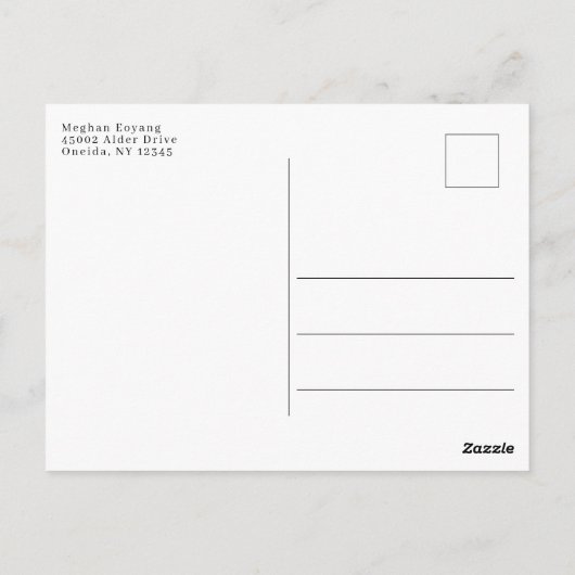 Moderne Afstuderen van de Foto van het Manuscript Briefkaart (Achterkant)