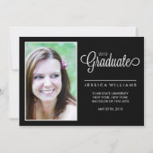 Moderne Afstuderen van de Foto {Zwart en Wit} Aankondiging (Voorkant)