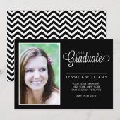 Moderne Afstuderen van de Foto {Zwart en Wit} Aankondiging (Voorkant / Achterkant)