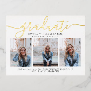 Moderne Afstuderen van de Kalligrafie van het Manu Folie Feestdagen Briefkaart