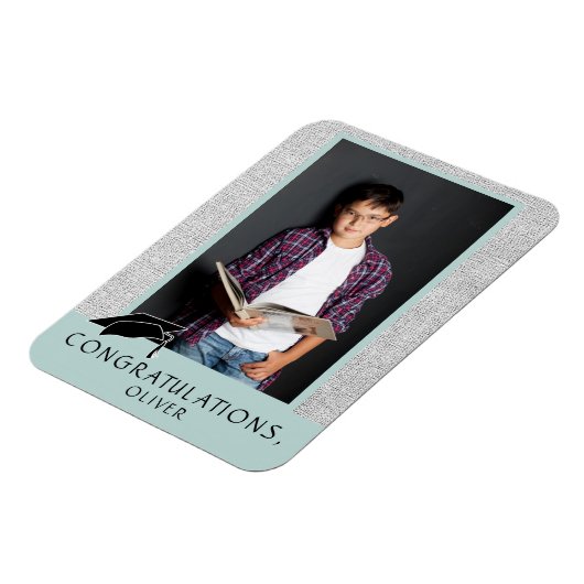 Moderne Afstuderen van felicitaties  Foto Magneet (Linkerzijde)