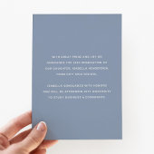 Moderne Afstuderen van foto's Stusty Blue Gold Folie Uitnodiging