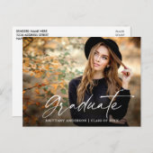 Moderne Afstuderen van het Manuscript van de Foto  Briefkaart (Voorkant / Achterkant)